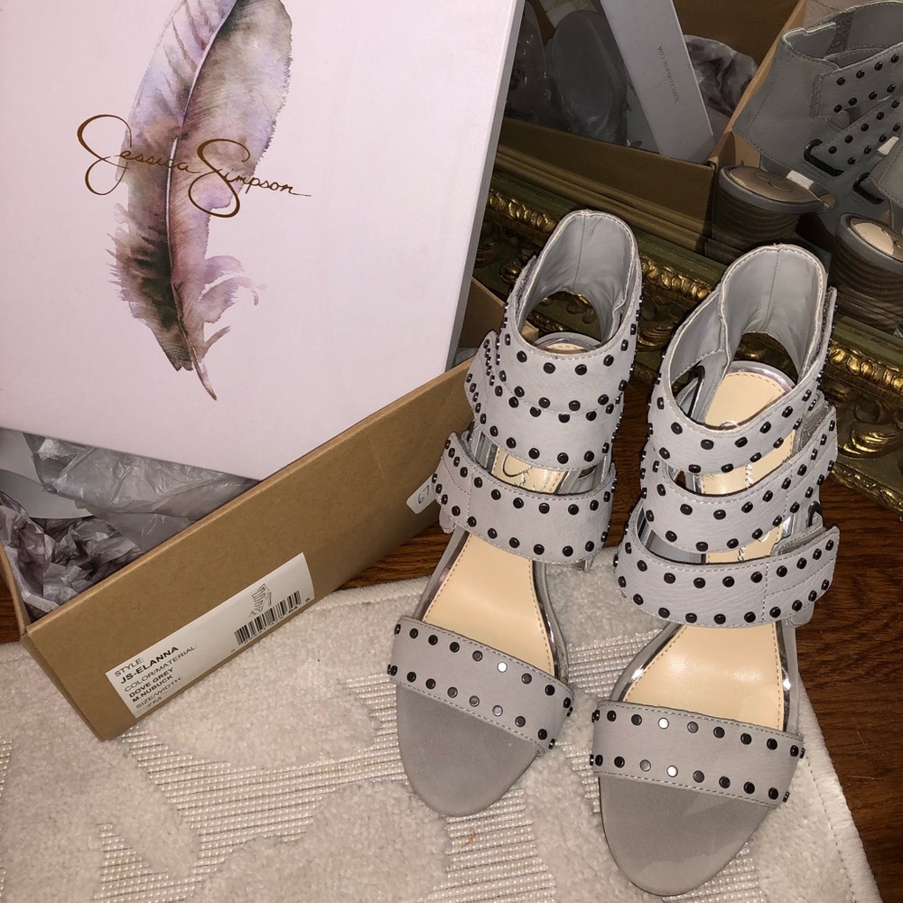Jessica Simpson Grey Heeled Sandals
